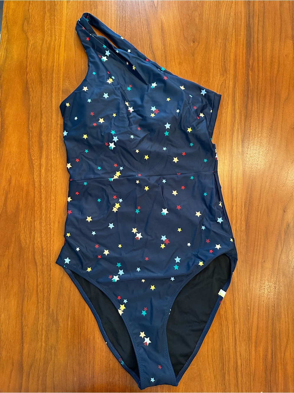 Summersalt sidestroke One-Shoulder Navy Star Print Swimsuit size 8